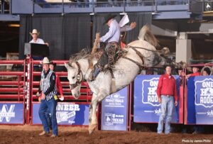 Shea Fournier repeats saddle bronc